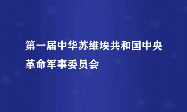 第一届中华苏维埃共和国中央革命军事委员会