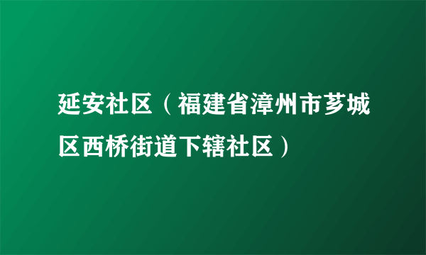 延安社区（福建省漳州市芗城区西桥街道下辖社区）