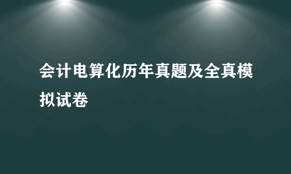 会计电算化历年真题及全真模拟试卷