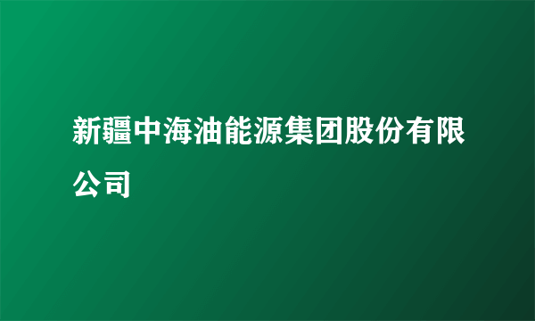 新疆中海油能源集团股份有限公司