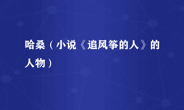 哈桑（小说《追风筝的人》的人物）