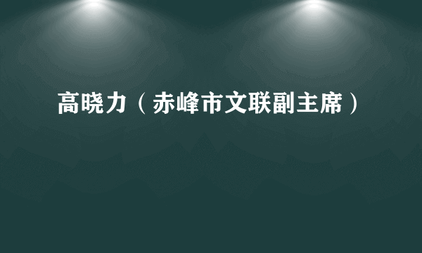 高晓力（赤峰市文联副主席）