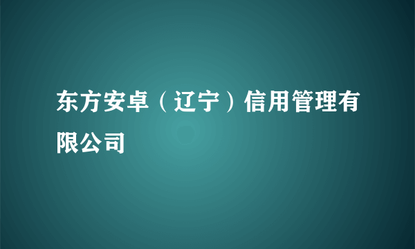 东方安卓（辽宁）信用管理有限公司