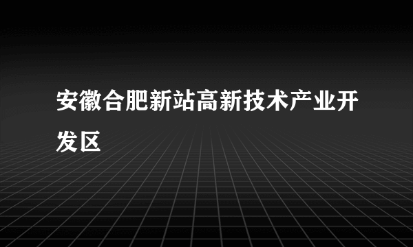 安徽合肥新站高新技术产业开发区