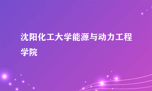 沈阳化工大学能源与动力工程学院