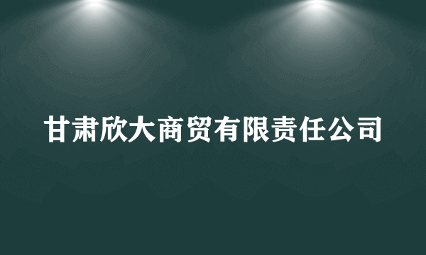 甘肃欣大商贸有限责任公司