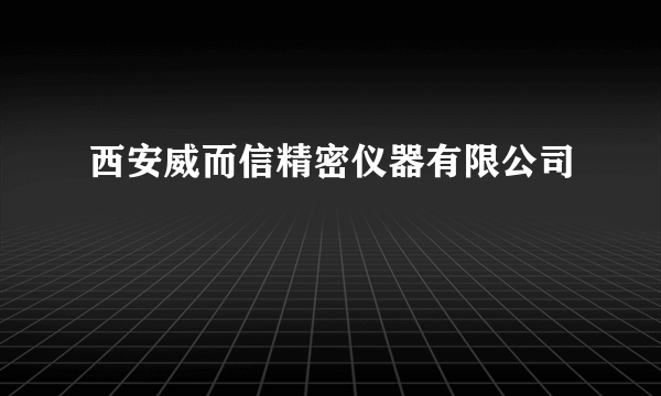 西安威而信精密仪器有限公司