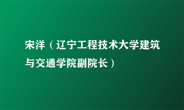 宋洋（辽宁工程技术大学建筑与交通学院副院长）