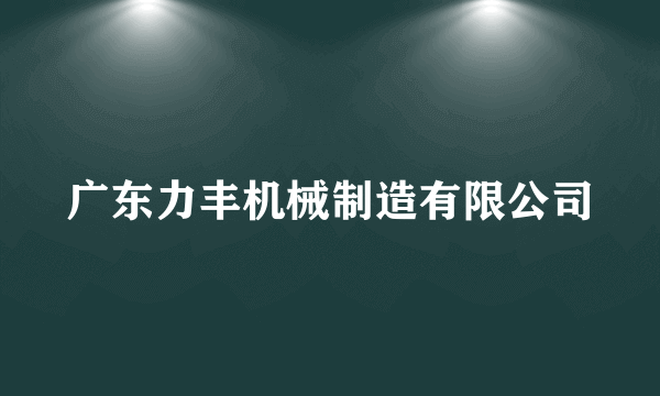 广东力丰机械制造有限公司