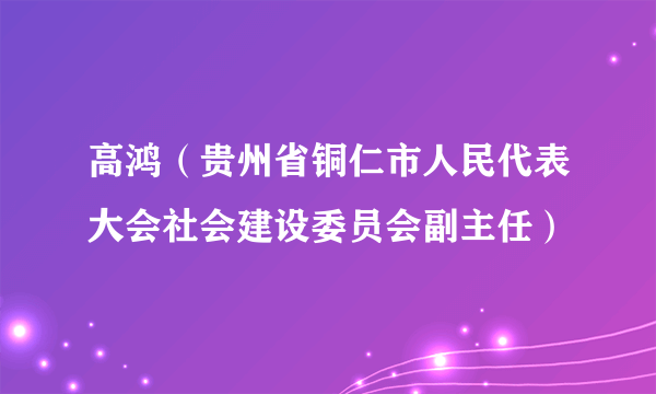 高鸿（贵州省铜仁市人民代表大会社会建设委员会副主任）