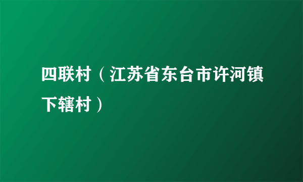 四联村（江苏省东台市许河镇下辖村）