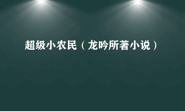 超级小农民（龙吟所著小说）