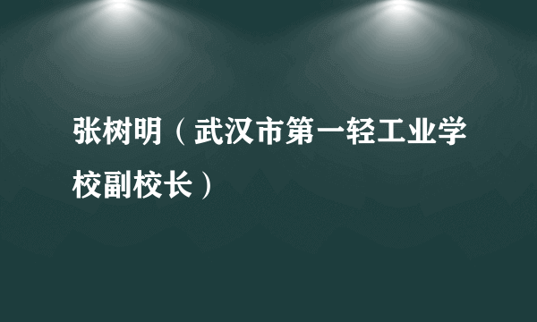 张树明（武汉市第一轻工业学校副校长）