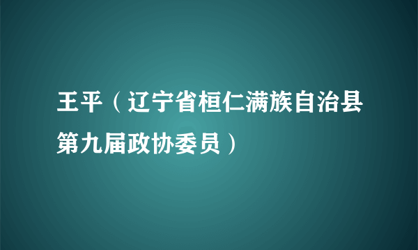 王平（辽宁省桓仁满族自治县第九届政协委员）