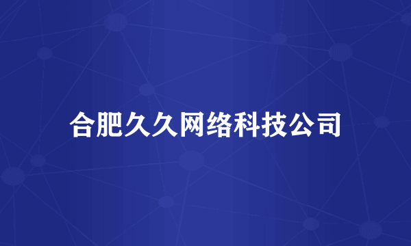 合肥久久网络科技公司