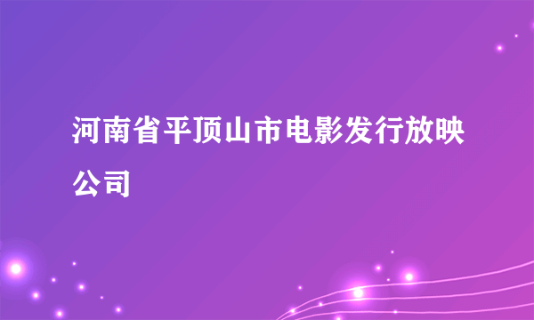 河南省平顶山市电影发行放映公司