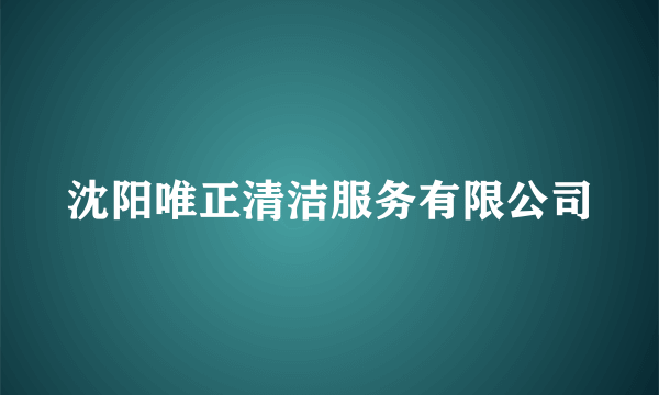 沈阳唯正清洁服务有限公司