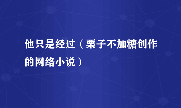 他只是经过（栗子不加糖创作的网络小说）