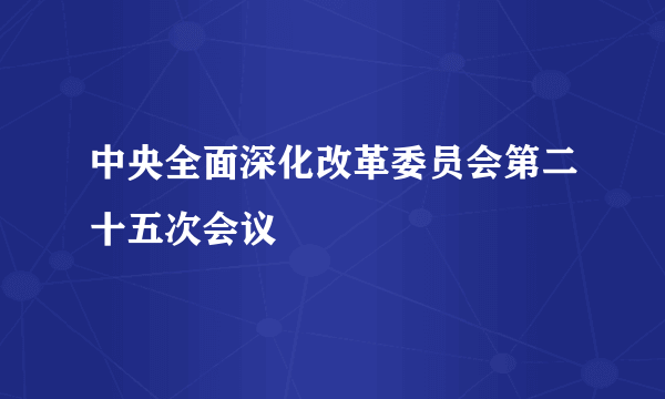 中央全面深化改革委员会第二十五次会议