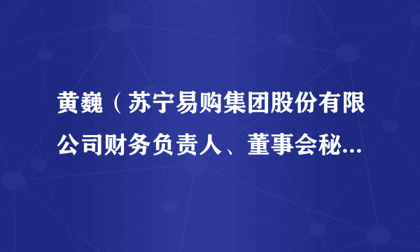 黄巍（苏宁易购集团股份有限公司财务负责人、董事会秘书、执行委员会秘书长）