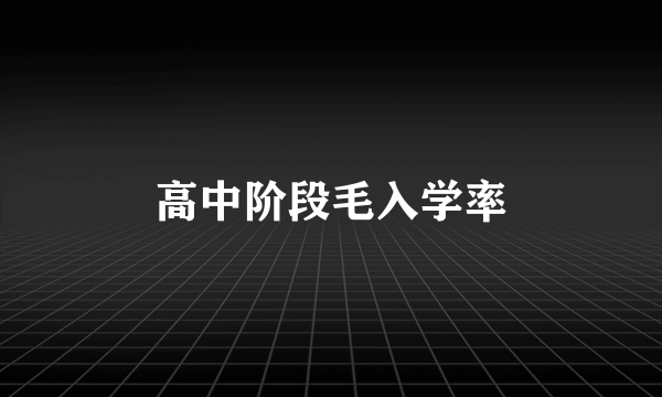 高中阶段毛入学率