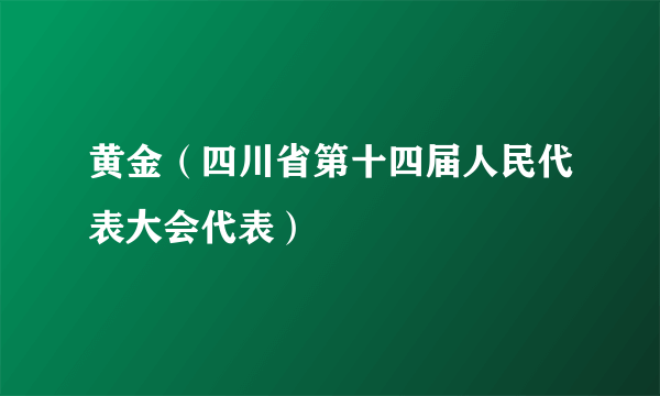 黄金（四川省第十四届人民代表大会代表）