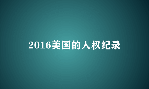 2016美国的人权纪录