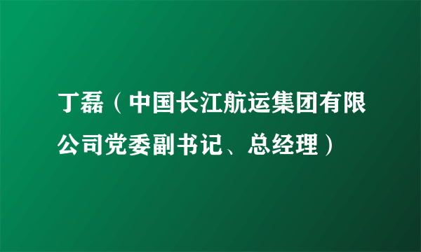 丁磊（中国长江航运集团有限公司党委副书记、总经理）