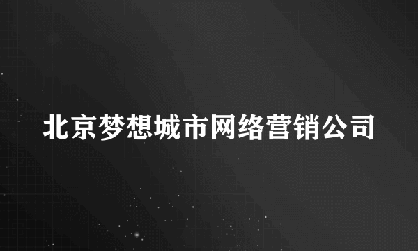 北京梦想城市网络营销公司