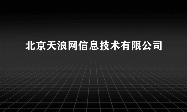 北京天浪网信息技术有限公司