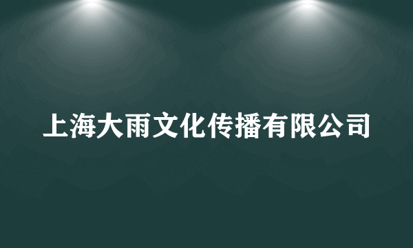 上海大雨文化传播有限公司