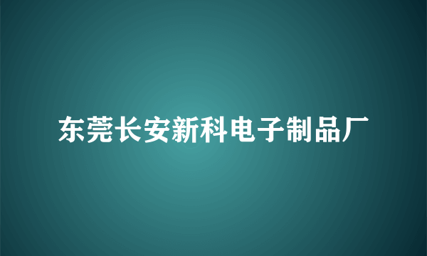 东莞长安新科电子制品厂