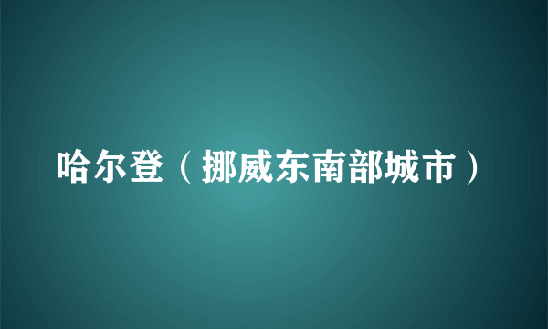 哈尔登（挪威东南部城市）