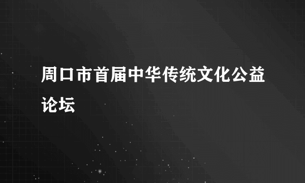 周口市首届中华传统文化公益论坛