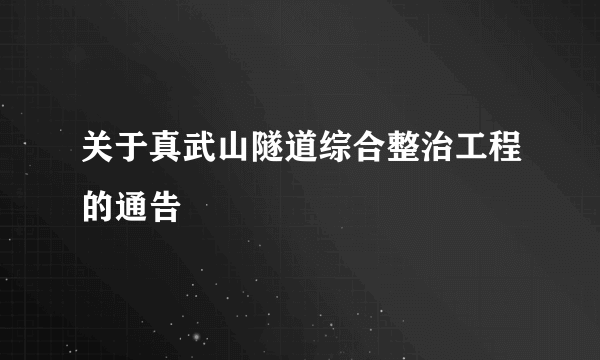 关于真武山隧道综合整治工程的通告