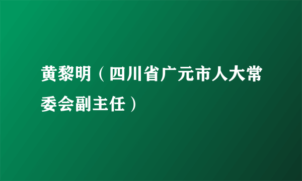 黄黎明（四川省广元市人大常委会副主任）