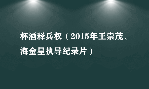 杯酒释兵权（2015年王崇茂、海金星执导纪录片）