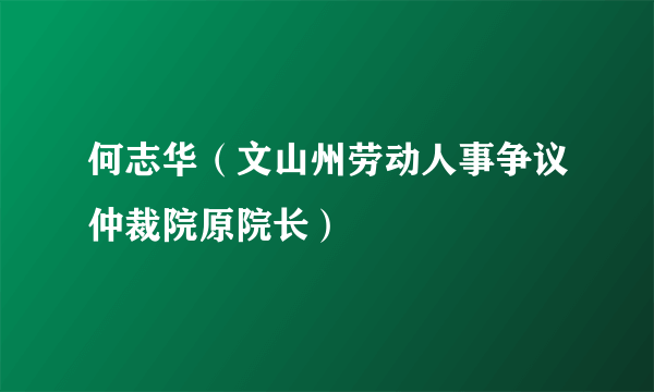 何志华（文山州劳动人事争议仲裁院原院长）