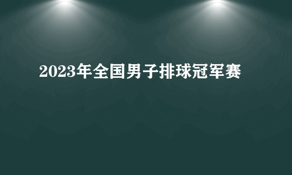 2023年全国男子排球冠军赛