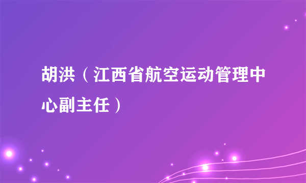 胡洪（江西省航空运动管理中心副主任）