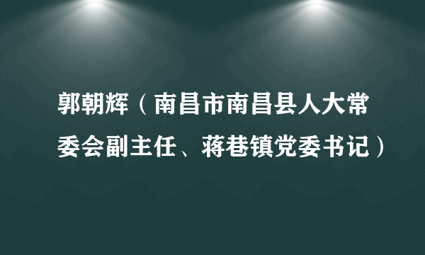 郭朝辉（南昌市南昌县人大常委会副主任、蒋巷镇党委书记）