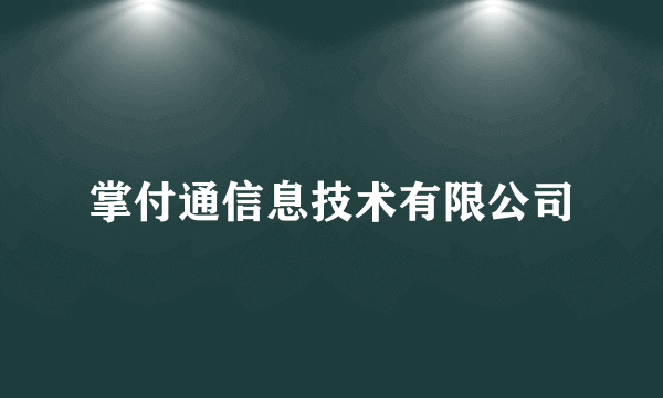 掌付通信息技术有限公司