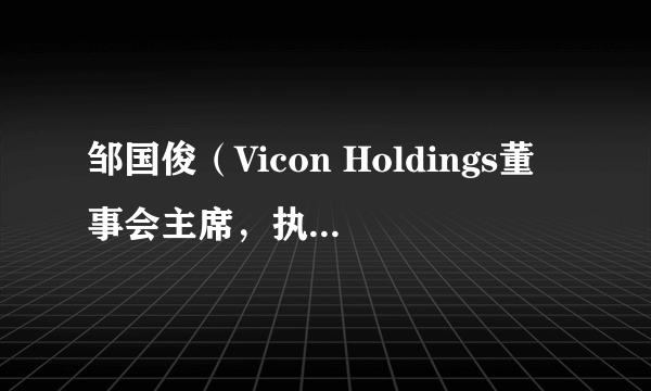 邹国俊（Vicon Holdings董事会主席，执行董事）