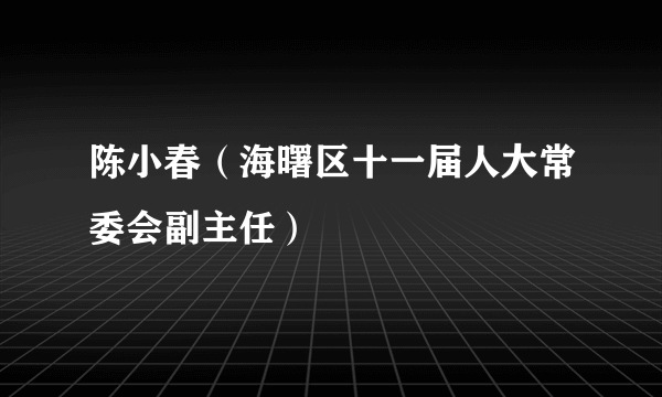 陈小春（海曙区十一届人大常委会副主任）