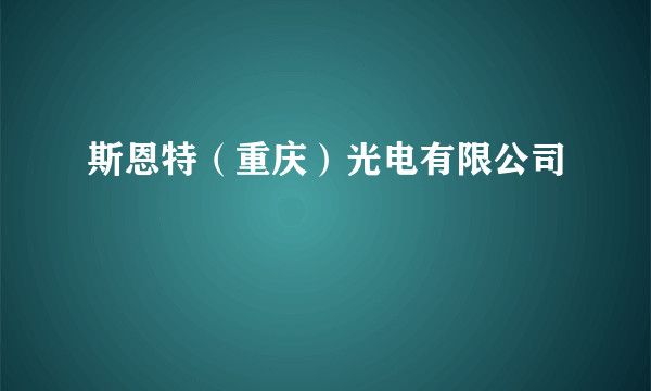 斯恩特（重庆）光电有限公司