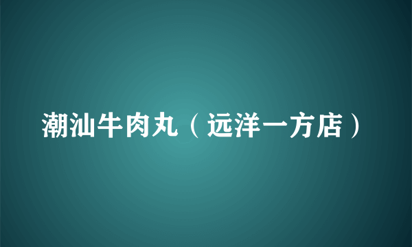 潮汕牛肉丸（远洋一方店）