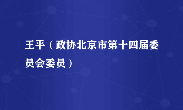 王平（政协北京市第十四届委员会委员）