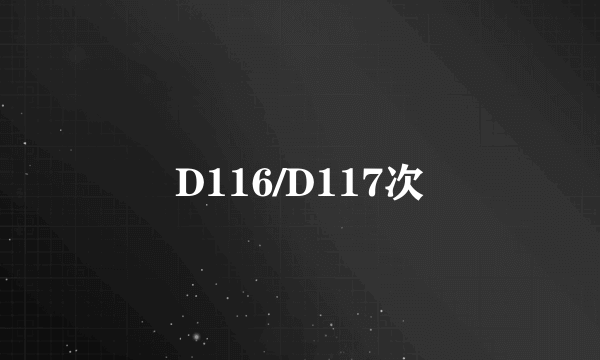 D116/D117次