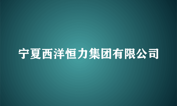 宁夏西洋恒力集团有限公司