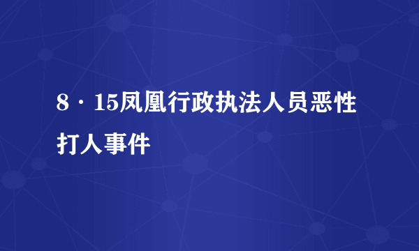 8·15凤凰行政执法人员恶性打人事件